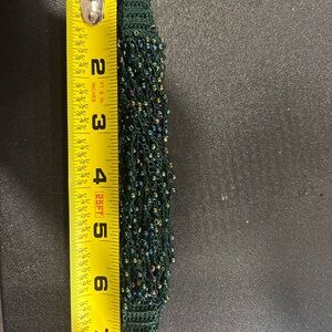 Elegant Green Beaded Bracelet Hand Crocheted